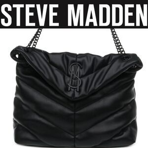 Steve Madden BRitta Quilted Shoulder Bag- Black